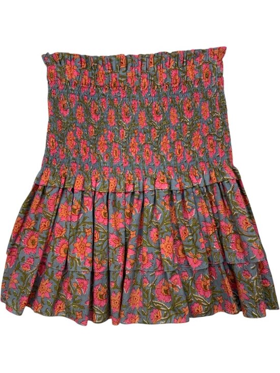 Charina Sarte Dresses & Skirts - Charina Sarte Botanica Skirt S Blue Pink Floral Ruffle